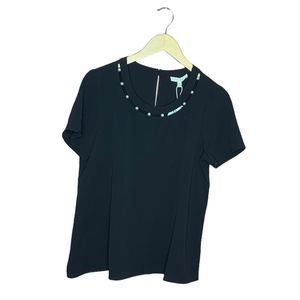 Flint&Moss Black Short Sleeved Blouse